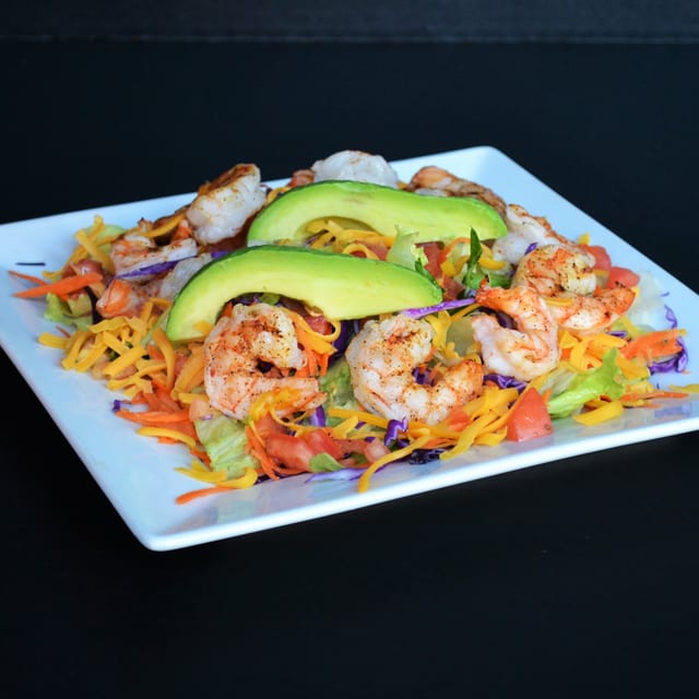 GRILLED SHRIMP SALAD.