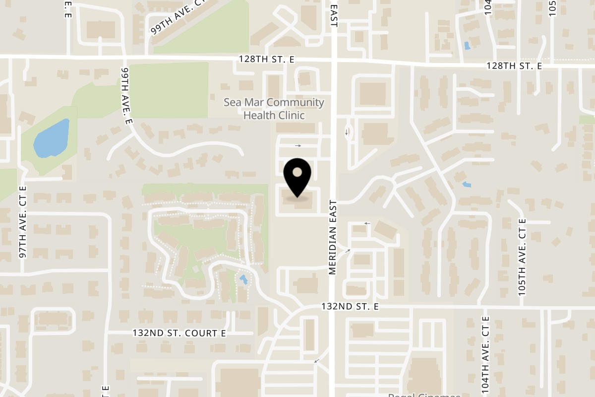 Map showing the location of Mazatlan Mexican Restaurant South Hill Puyallup on 13024 Meridian E in Puyallup
