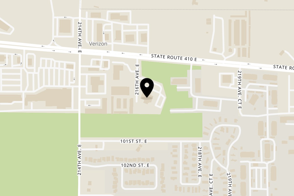 Map showing the location of Mazatlan Mexican Restaurant Bonney Lake on 21616 Washington 410 in Bonney Lake