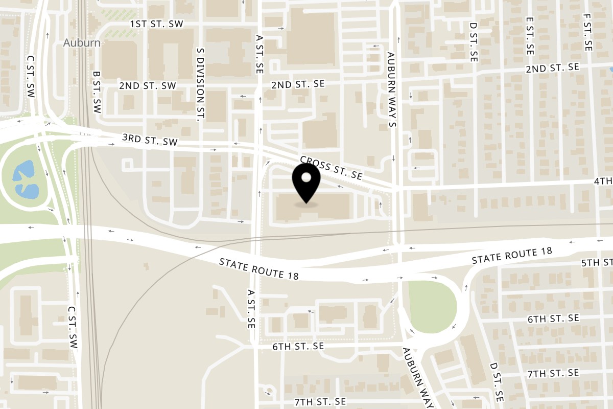 Map showing the location of Mazatlan Mexican Restaurant Auburn on 110 Cross Street Southeast in Auburn