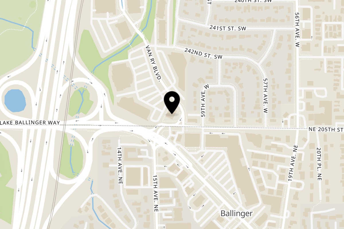 Map showing the location of Mazatlan Mexican Restaurant Mountlake Terrace on 24380 Van Ry Blvd in Mountlake Terrace